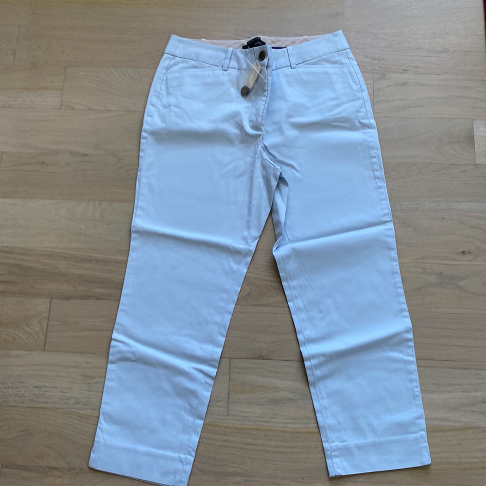 *NWT* Talbots Light Blue Cropped Women's Chino Pants - Picture 3 of 5